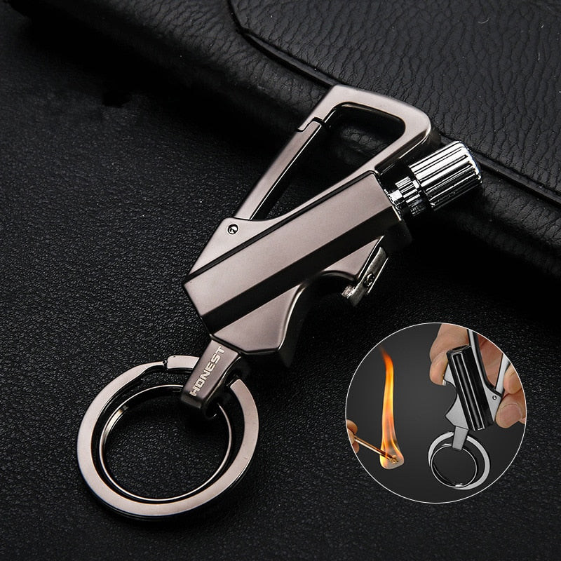 Waterproof Outdoor Survival Tool Keychain Flint Fire Starter